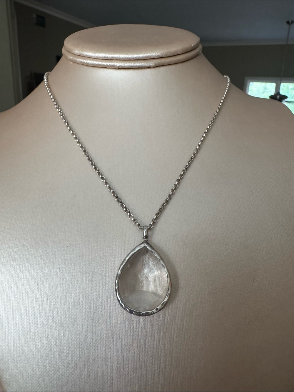 Ippolita Sterling Silver Teardrop Clear Quartz Pendant - Picture 2 of 8